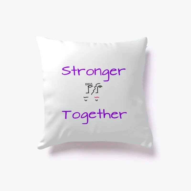 Abstract Faces Stronger Together Pillow