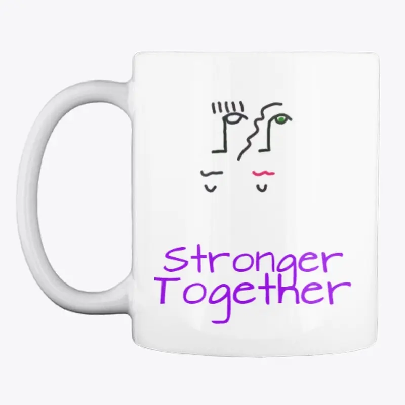 Abstract Faces Stronger Together Mug